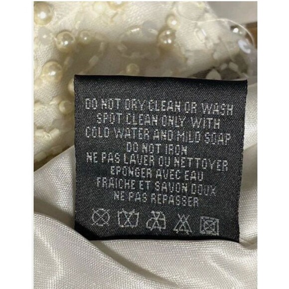 Aidan Mattox Women Ivory Sequin Beaded Dress Size 4 NWT - Picture 6 of 7